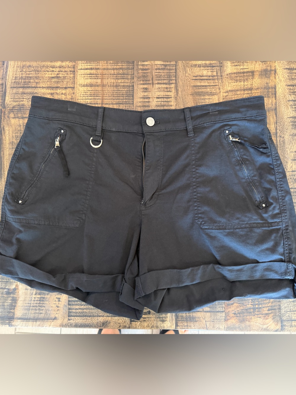 White House Black Market Black Midi Shorts with Waistband Detail